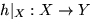 $h\vert _X :X \to Y$