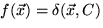$f(\vec{x}) = \delta( \vec{x},C)$