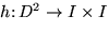 $h \colon D^2 \to I \times I$