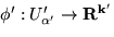 $\phi: U_\alpha \to { \bf R^k}$