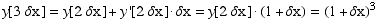 y[3 δx] = y[2 δx] + y '[2 δx]  δx = y[2 δx]  (1 + δx) = (1 + δx)^3